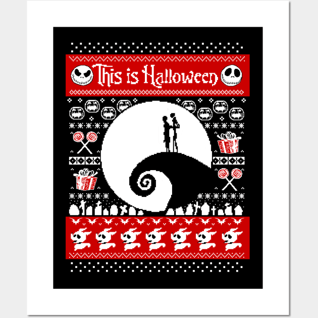 Ugly Sweater Nightmare Before Christmas Wall Art by LonelyBunny